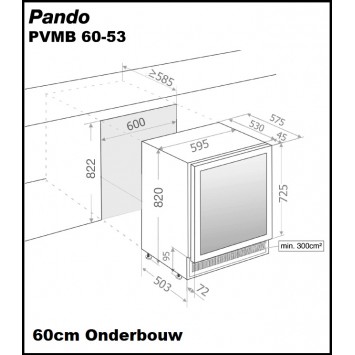 Wijnklimaatkast Pando PVMB 60-46CR