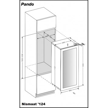 Wijnklimaatkast Pando PVMAV 124-65CR Inbouw Wijnklimaatkast Pando PVMAV 124-65CR Inbouw