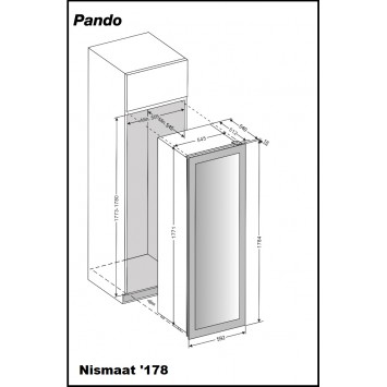 Wijnklimaatkast Pando PVMAV 178-101CR Inbouw Wijnklimaatkast Pando PVMAV 178-101CR Inbouw
