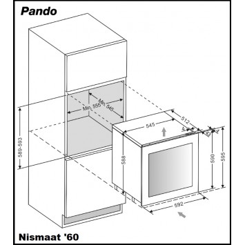 Wijnklimaatkast Greeploos Pando PVMAVP 60-23X Inbouw