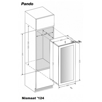 Wijnklimaatkast Greeploos Pando PVMAVP 124-65CR Wijnklimaatkast Greeploos Pando PVMAVP 124-65CR